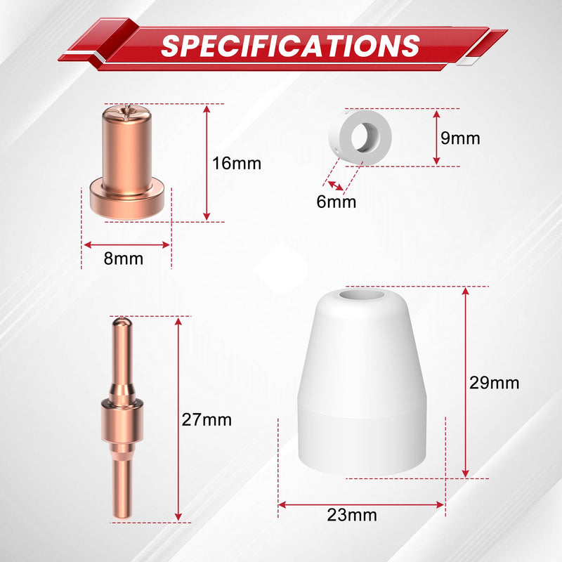 Bestarc 120pcs PT31 Plasma Cutter Consumables, Cutting Torch Tip Nozzles Fit for CUT55A, CUT45A, CUT35A with Plasma Cutter Torch PT31 LG40 JG40 PT31-120PCS