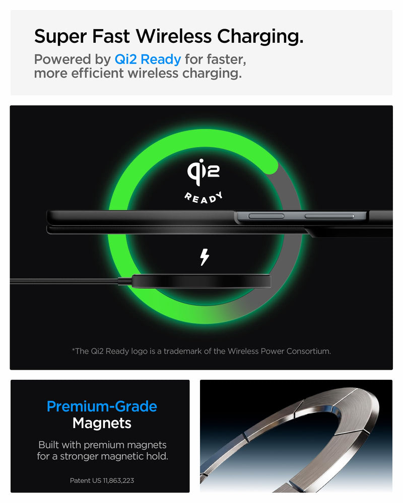 Spigen Air Fit Pro MagFit for Galaxy Z Fold 8 Ultra Case, Black | Qi2 Certified, PU Hinge Protection, Air Cushion Tech, Compatible with MagSafe, Ultra Thin Case, Camera Plateau Protection