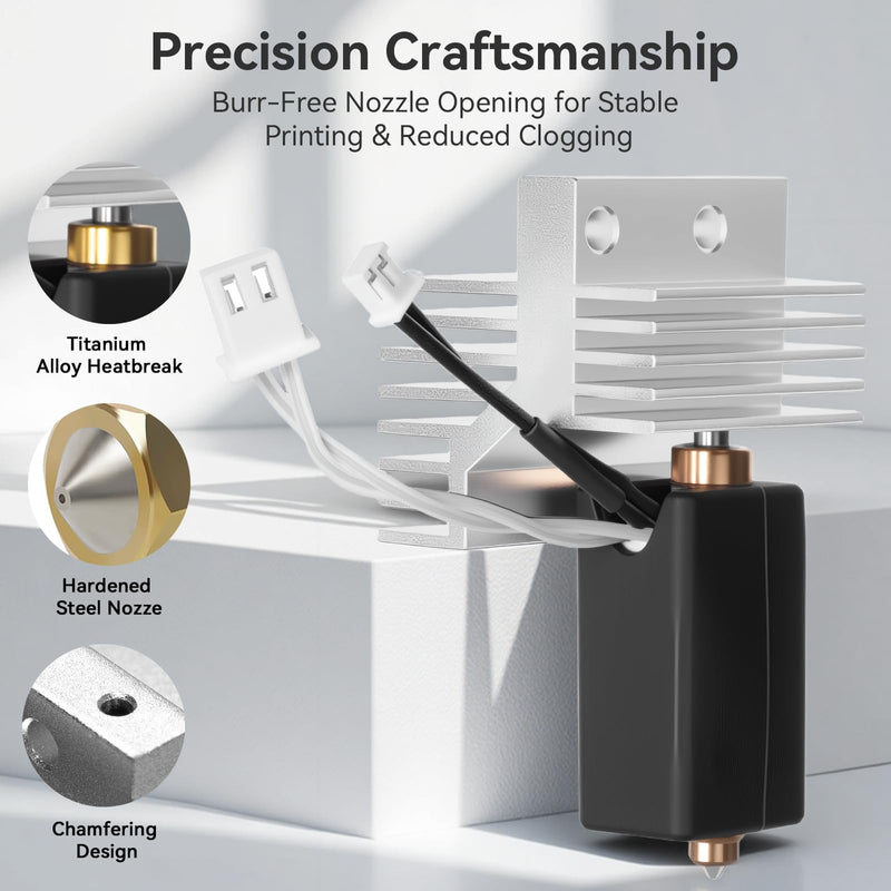 2PCS Centauri Carbon Ceramic Hotend Replacement,High Temperature Extruder Print Head with 0.4mm Brass-Hardened Steel Nozzle & Silicone Cover & Nozzle Wiper for ELEGOO 3D Printers 2PCS for Centauri Carbon
