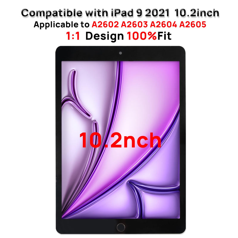 Screen Replacement Digitizer for iPad 9 9th Generation, Touch Glass Compatible with iPad 9th Gen 10.2 Inch A2602 A2603 A2604 A2605, with Home Button and Tool Set