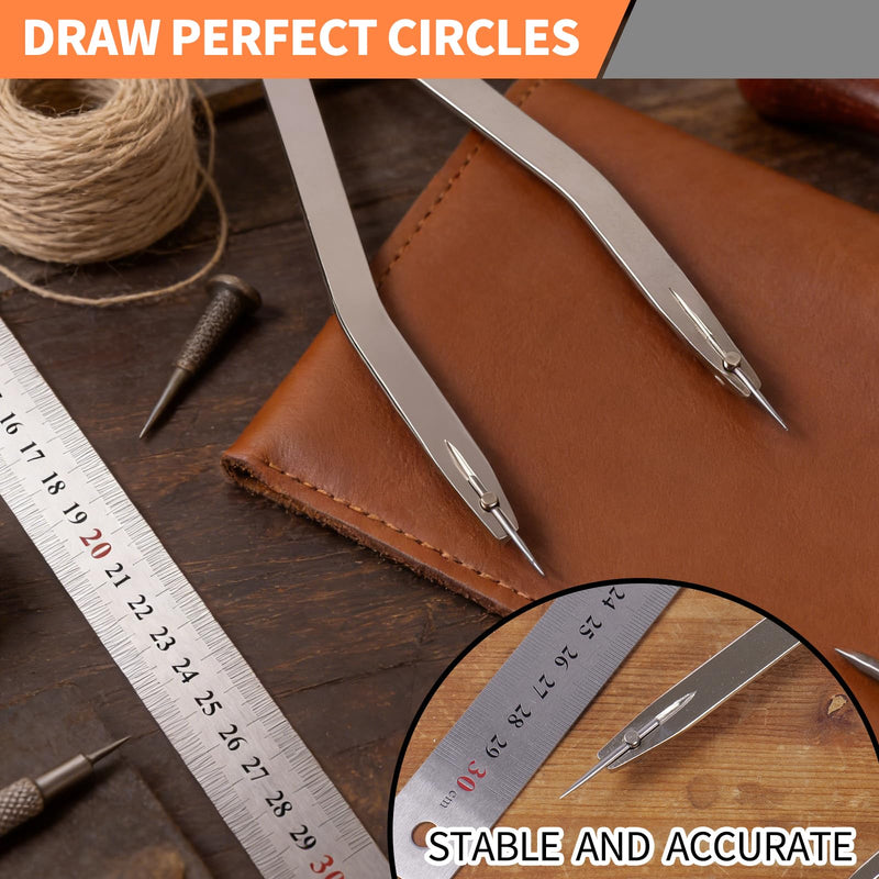 Radius Divider Tool 16 Inch, Fast Adjusting Scriber for Sheet Metal Fabrication & Layout Work, 4pcs Replaceable Points, Metalworking Woodworking Insulation Tool, Draws Circles Up to 37 Inches X1601
