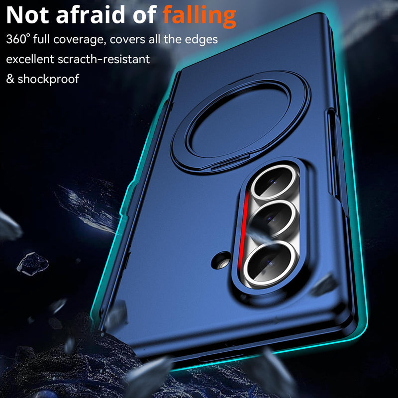 for Samsung Galaxy Z Fold 8 Ultra Case with S Pen Holder & Stylus, Compatible Magsafe Magnetic Ring Kickstand Screen Protector Full Coverage Hinge Cover Case for Z Fold 8 Ultra Darkblue