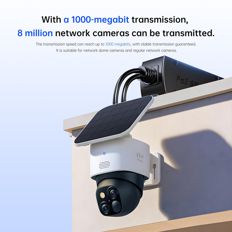 Gigabit PoE Splitter 12V 1.2A Output, 10/100/1000Mbps Ethernet Over Powerline Adapter Power Over Ethernet Adapter for Security Camera CCTV Surveillance ZH252
