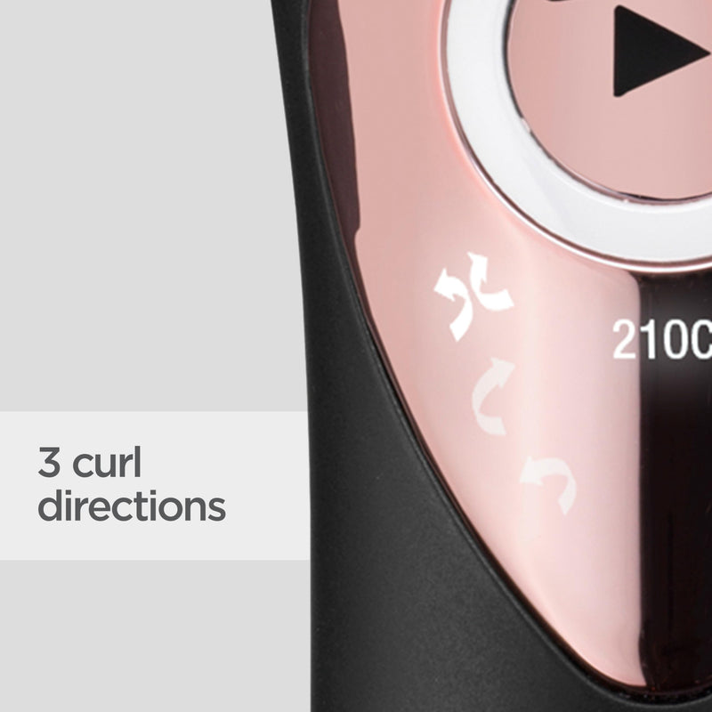 BaByliss Curl Secret Lite - Automatic Hair Curler, Easy Fast Hair Styling, 5 Heat Settings up to 210° - Black & Rose Gold, C1031U 19mm – Classic Styling (No Air)