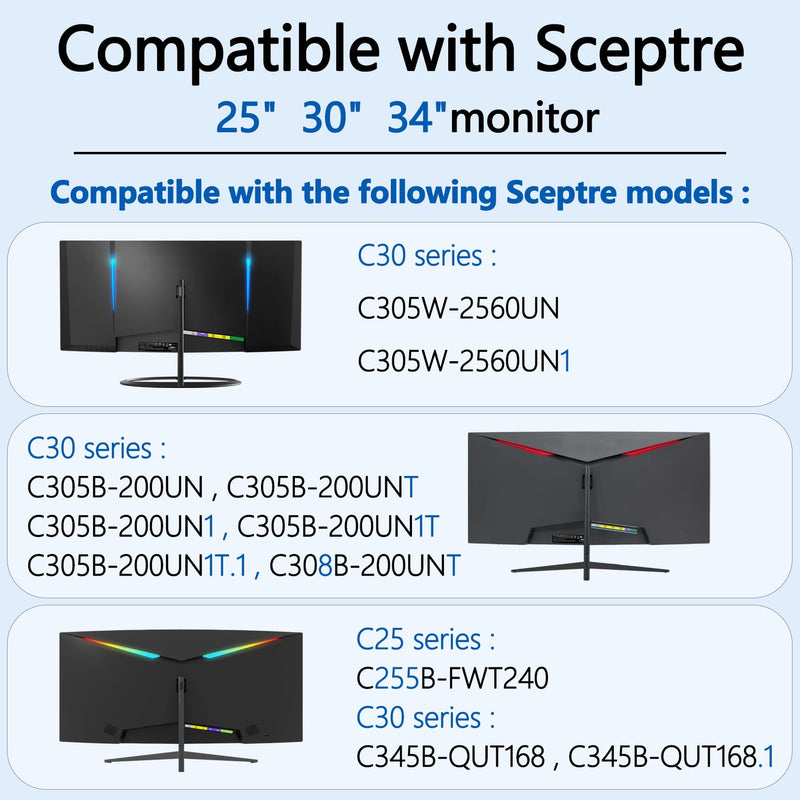 C34 VESA Adapter Compatible with Sceptre p30, C25, C30, C34 Monitor | Fit C255B-FWT240,C305B-200UN,C305B-200UN1,C305B-200UNT,C305B-200UN1T,C305W-2560UN,C305W-2560UN1,C345B-QUT168