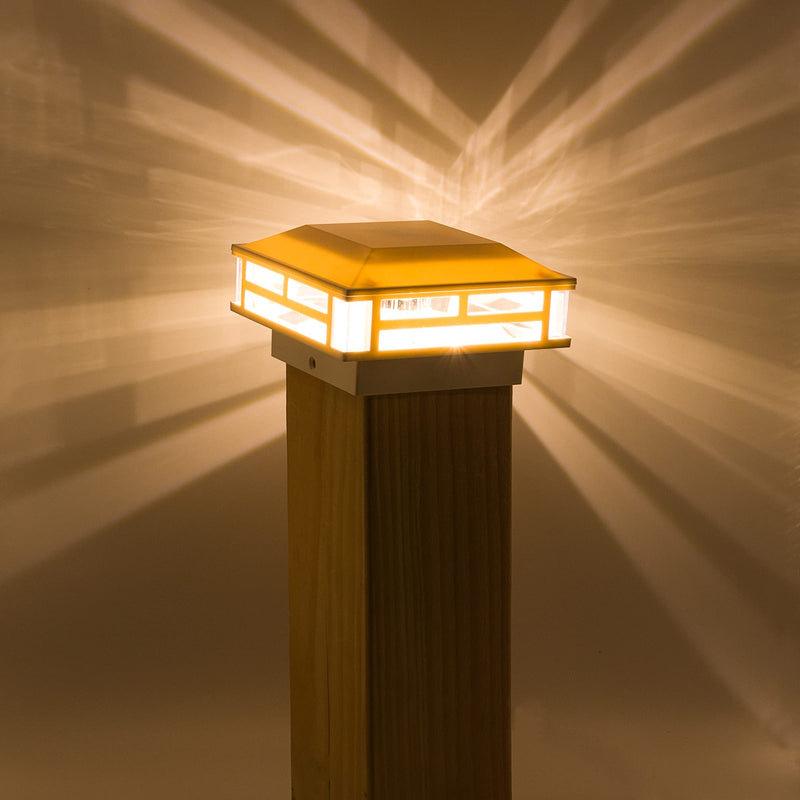 GreenLighting 1 Pack Modern Low Voltage Powered 120 Lumen LED Post Cap Light for 4x4 or 5x5 Posts (White) White