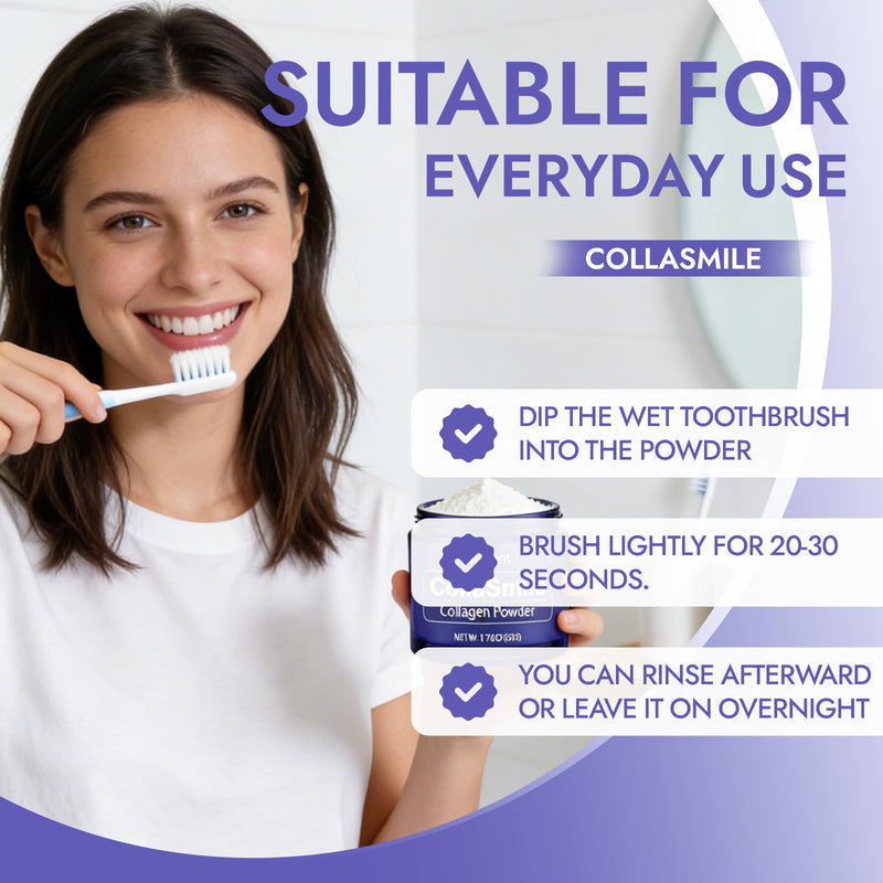 Nudent CollaSmile Collagen Tooth Powder with Hydroxyapatite – Enamel Strengthening Toothpaste Powder for Healthy Gums, Natural Oral Care Formula