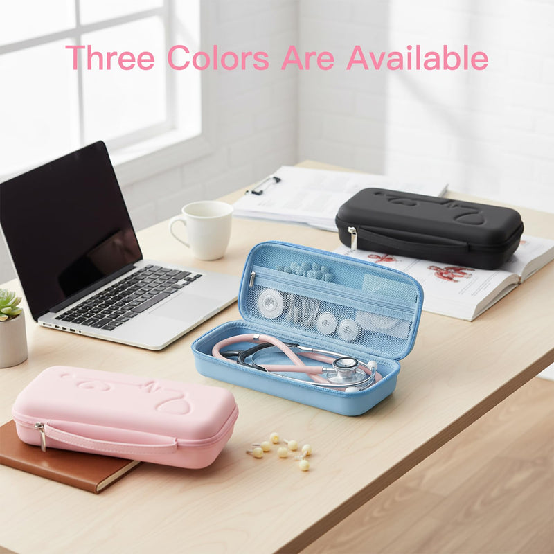 Stethoscope Case for 3M Littmann Classic III, Cardiology IV, Lightweight II S.E, MDF Instruments Stethoscopes, Hard Storage Case for Stethoscope Accessories, Nursing School Essentials - Pink