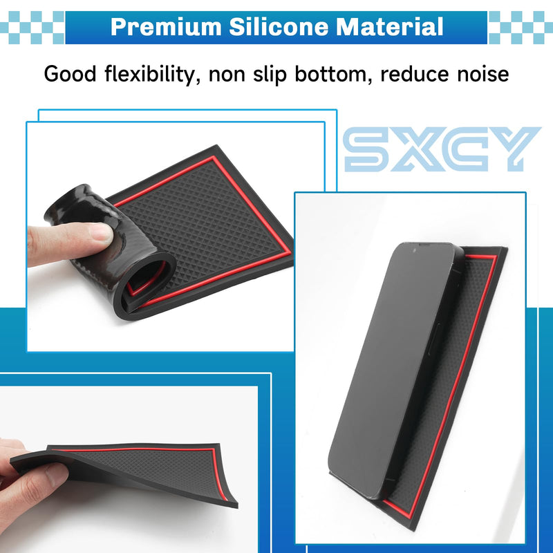 SXCY for 2025 2026 Mini Cooper Accessories [4-Door F65] Cup Holder Inserts Liner 2025 2026 Cooper Door Slot Mats for Mini Cooper Accessories 2026 Cooper Console Liners Anti-Dust Waterproof Mat (Red) 2025 2026 Cooper 4-door F65 (Red)
