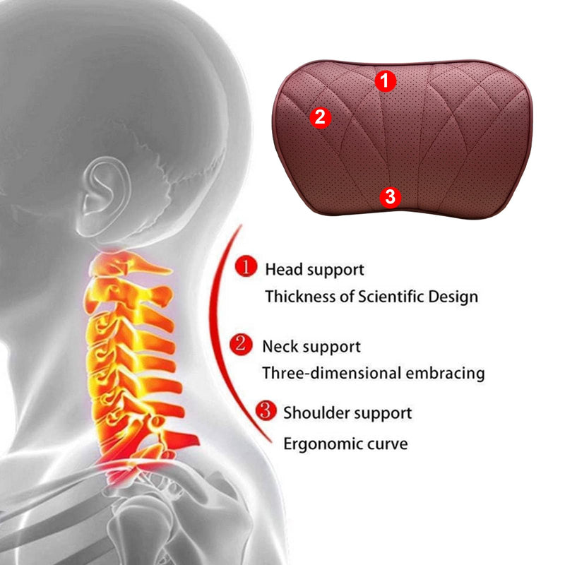 2 Packs Car Neck Pillow for BMW X3 X5 X1 X2 X4 X6 X7 1 2 3 4 5 6 7 Series Car Soft PU Leather Headrest and 100% Memory Foam Car Seat Pillow Head Neck RestCushion Accessories (Red) Red