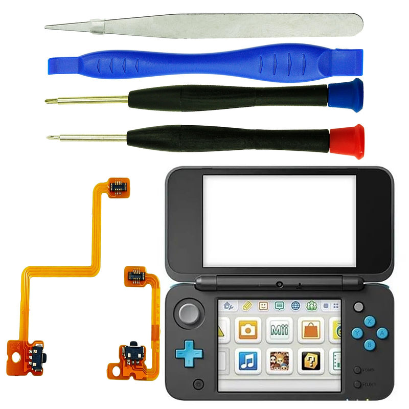 Replacement Button for Nintendo 3DS XL LL LR Shoulder Key Ribbon Flex Cable | Left Right Accessories Parts with Repair Tools For 3DS XL