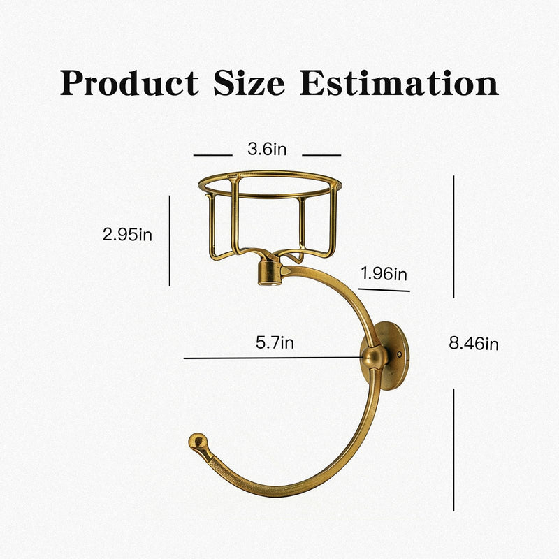 Gold Bathroom Wall Hand Towel Holder with Candle/Aromatherapy Holder, Multi-Functional Gold Wall Hooks,Candle Holders for Bathroom Décor