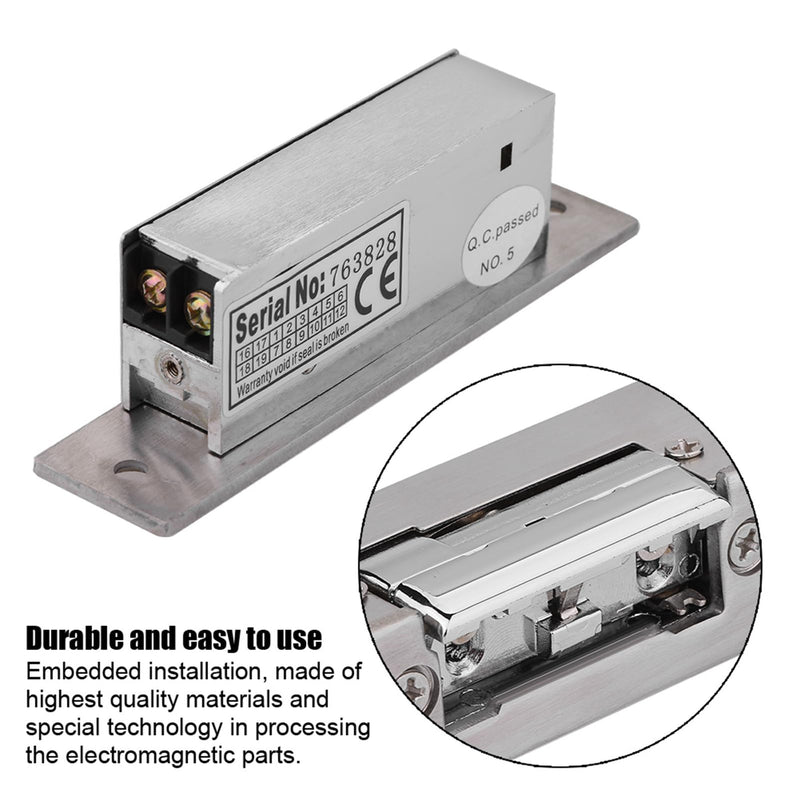 Dioche 12V Electric Strike Lock - Adjustable Narrow-Type Electric Strike Door Lock with Double Unlock Mode and Intelligent Access Control
