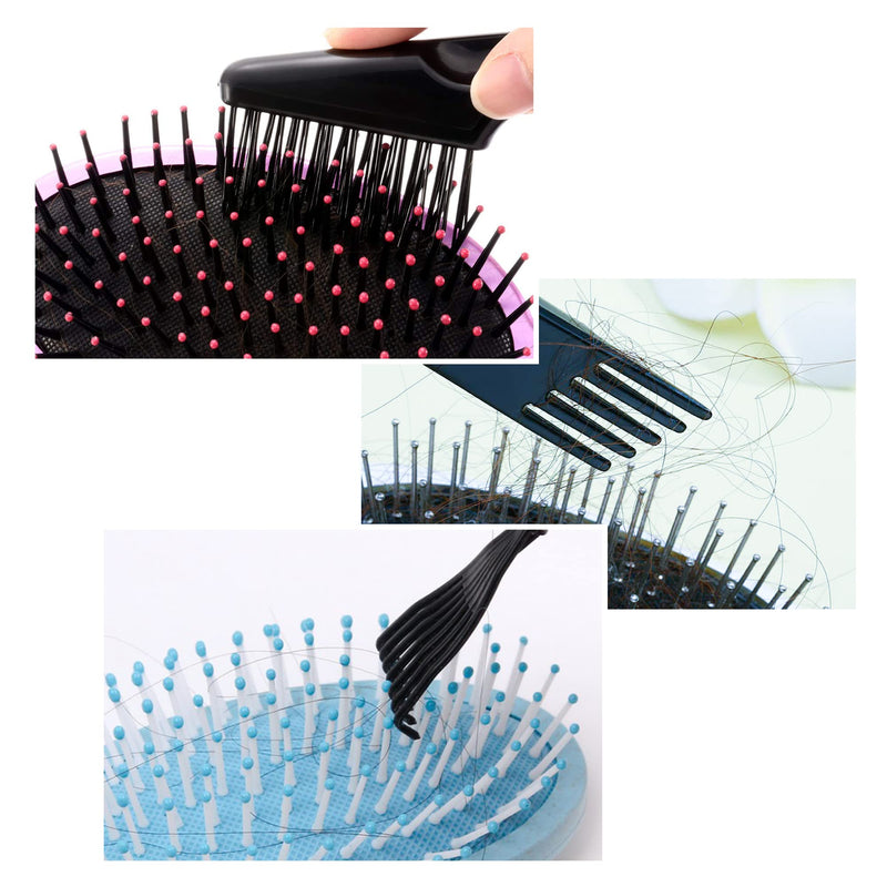 Hair brush cleaner rakes, cleaning tool set for removing hair dust, lint, debris from hairbrush, comb, hot-air brush - 2pcs