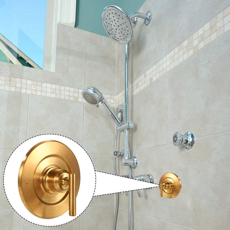 Replacement for Moen T2901 Gibson Posi-Temp Shower Trim Kit, Shower Valve Trim Kit Durable Metal Construction Modern Bathroom Upgrade (Gold) Gold