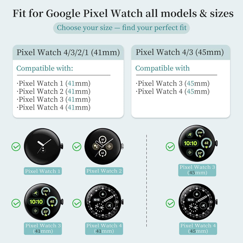 5 Pack Stretchy Bands Compatible with Google Pixel Watch 4 Band 45mm / Pixel Watch 3 Band 45mm for Women Men, Soft Nylon Breathable Sport Strap for Google Smartwatch 4 3 (45mm) Black/Dark Blue/Army Green/Dark Gray/Starlight (45mm) for Pixel Watch 4/3