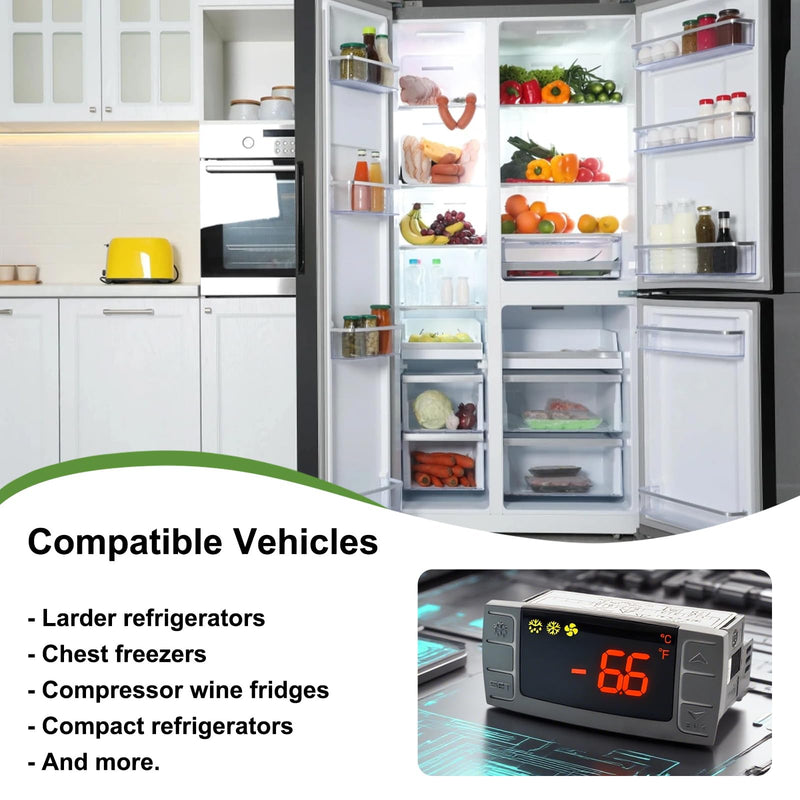Temperature Controller XR06CX-4N1F1 for Dixell, Programmable Digital Thermostat Fit for Commercial Refrigerators/Freezer 120V 50-60Hz with Sensor Probe (XR06CX-4N1F1)