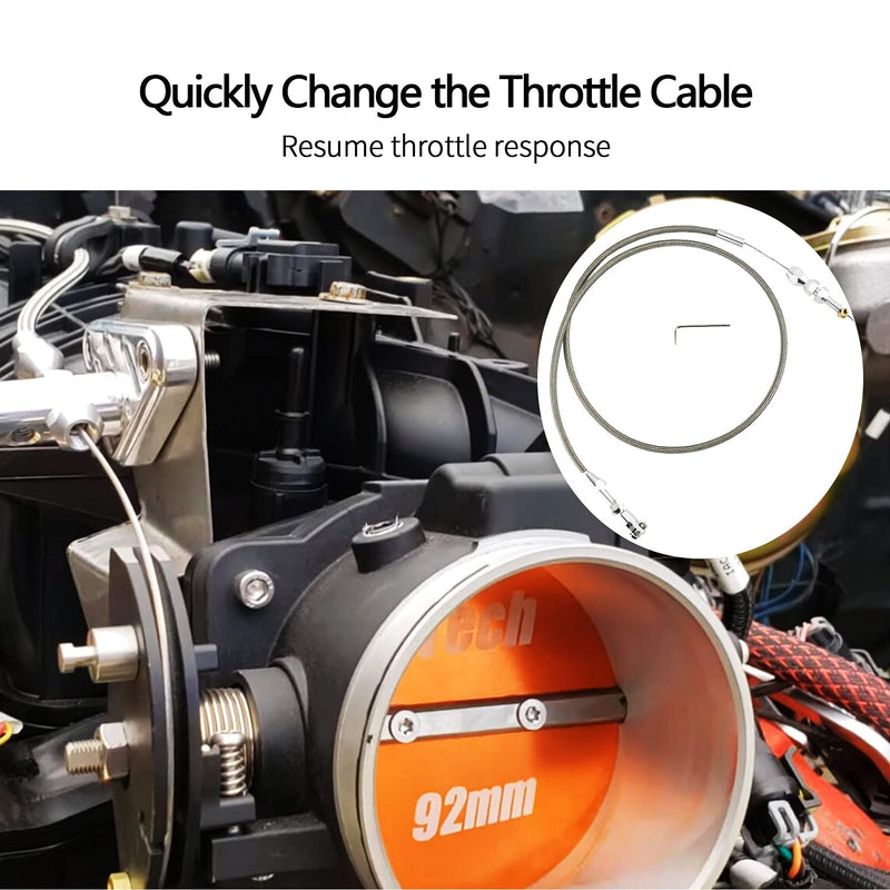 36" LS Throttle Cable Fits for Chevrolet/Chevy LS1 1997-2007 LS1 Engine 4.8L 5.3L 5.7L 6.0L LS Swap Fuel Line Kit Braided Throttle Cable Carburetor Accelerator Cable