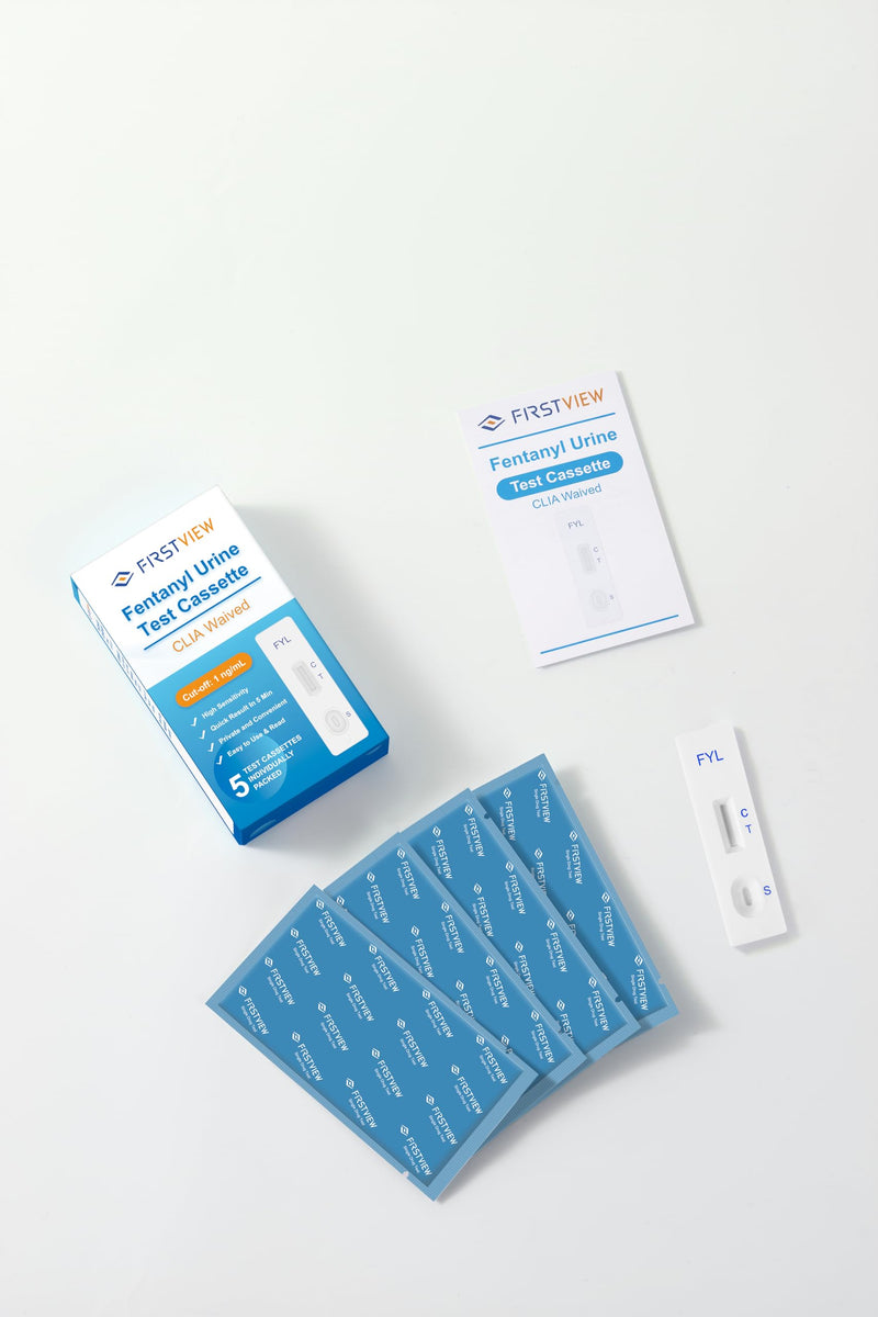 Fentanyl Test Strip in Urine Test Cassette for Rapid Test, Easy to Read Urine Test Results at Home-5 Pack