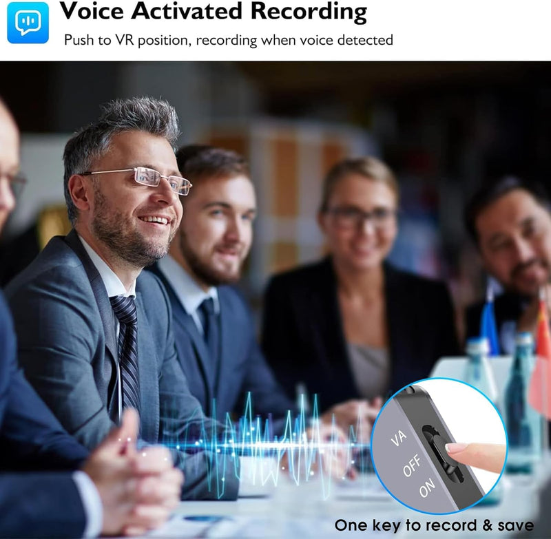 64GB Magnetic Voice Activated Recorder - 40 Hours Continuous Recording Device with AI-Intelligent Triple Noise Reduction - Portable Audio Recorder Device for Lectures Meetings Interviews 64GB