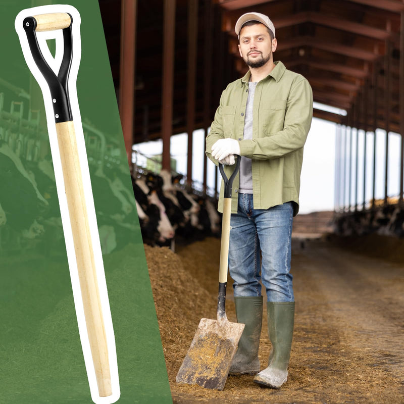 1 Pcs Pitchfork Spading Handle Replacement 30 Inch Wooden Shovel Handle Replacement D Shaped Pitch Fork Handles Tool Accessories for Shovel Scoop Hoe Rake Garden Digging 1