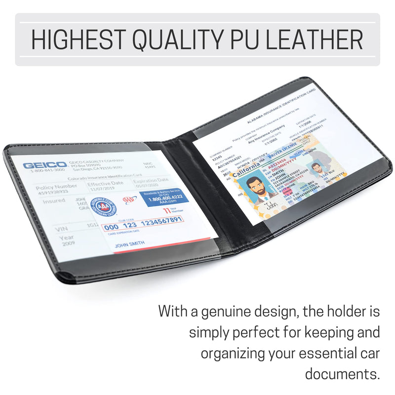 CANOPUS Car Registration and Insurance Holder, Magnetic Closure, Embossed Card Document Holder, Vehicle Glove Box Organizer, Wallet for Auto, SUV, Motorcycle, Truck, Waterproof, Truck Model Black