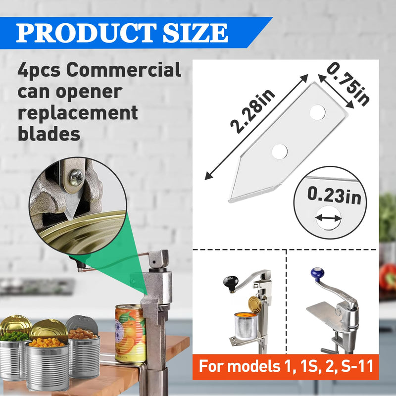 4 Pcs Commercial Can Opener Replacement Blades Compatible with Edlund #1 Can Opener, Easy to Replace 4 Pack