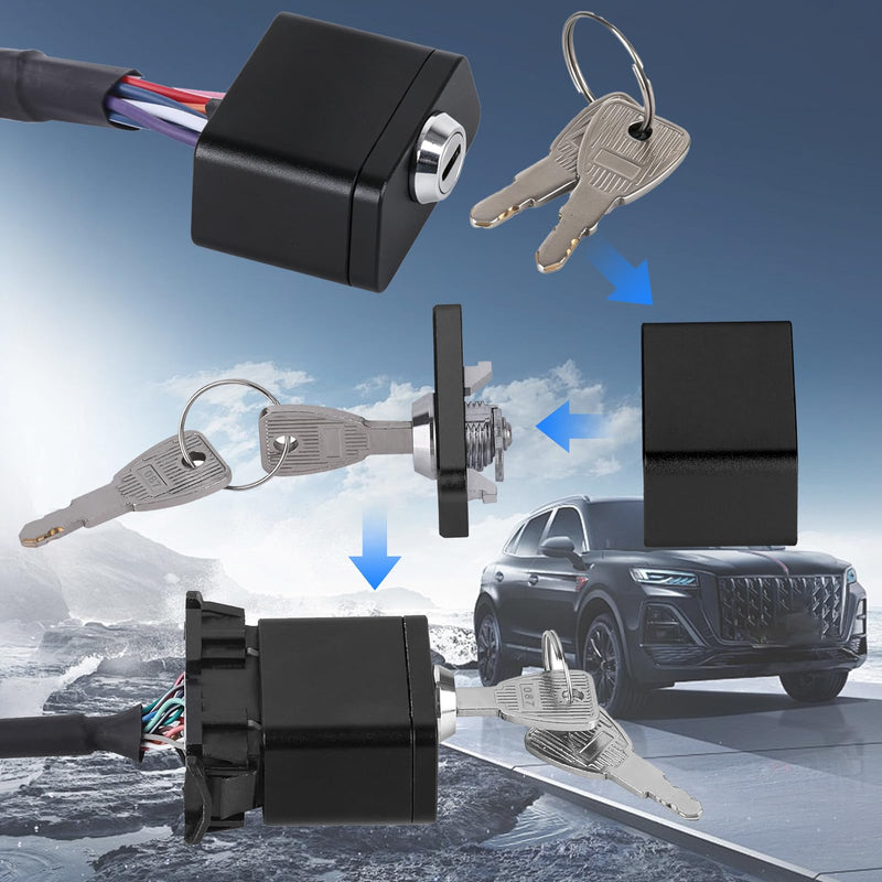Metal Anti-Theft OBD2 Port Lock, Car OBD2 Protector Device OBD Locking Cap Preventing Access to Vehcles Computer Through OBD2 Port with 2 Keys - Black