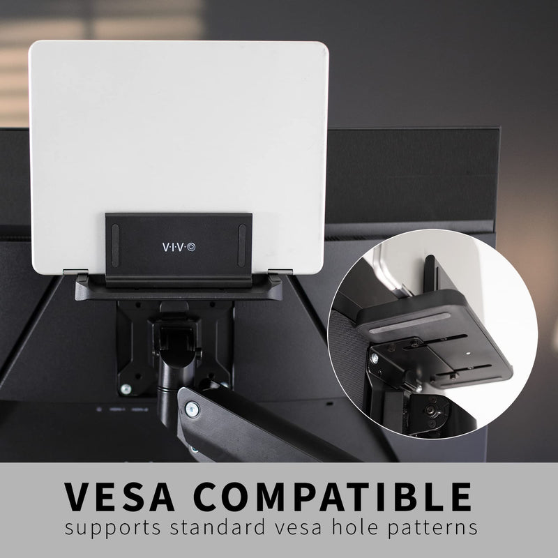 VIVO Multifunctional Adjustable Thin Client Mini PC Mount Bracket, CPU VESA Monitor Arm Computer Holder, Freestanding Desk Stand, Vertical Laptop Stand, Black, MOUNT-PC05M
