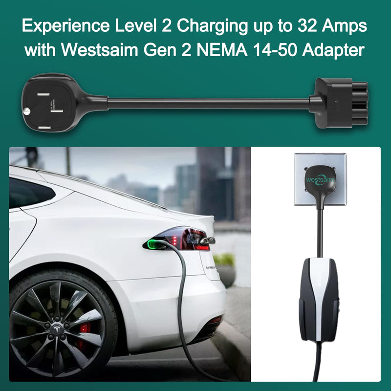 for Tesla NEMA 14-50 Adapter, Tesla Mobile Charger Adapter for Gen 2 and 3 ONLY, 240V Plug & 14-50 Outlet at 32 Amp 15-Inch 15 inches