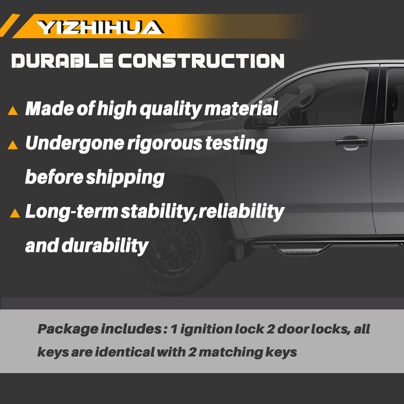 5003845AA YIZHIHUA Ignition Key Switch Lock Cylinder & Door Lock Tumbler Set Fit for Dodge Ram 1500 97-01, for Dakota 97-00, for Jeep Cherokee 97-98, Replace# US255L 926061 5003893AA 56021346AB