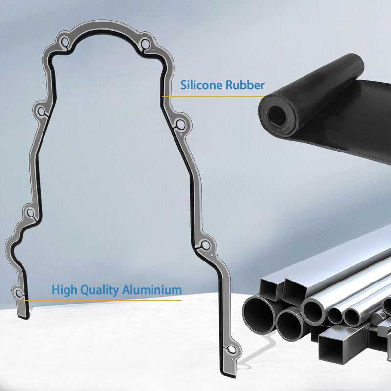 Engine Timing Cover Gasket Kit Compatible with Chevy Silverado, Tahoe, GMC Sierra, Suburban, Yukon, Savana, Cadillac Escalade with GM LS LS1 LS2 LS3 4.8L 5.3L 5.7L 6.0L 6.2L engines，Replace#: 12633904