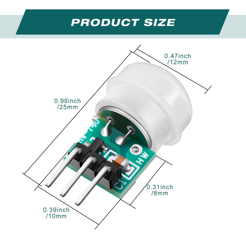 Weewooday 10 Pieces Am312 Pir Sensor Mini Pir Motion Sensor Infrared Human Body Pyroelectric Infrared Motion Module 2.7v to 12v
