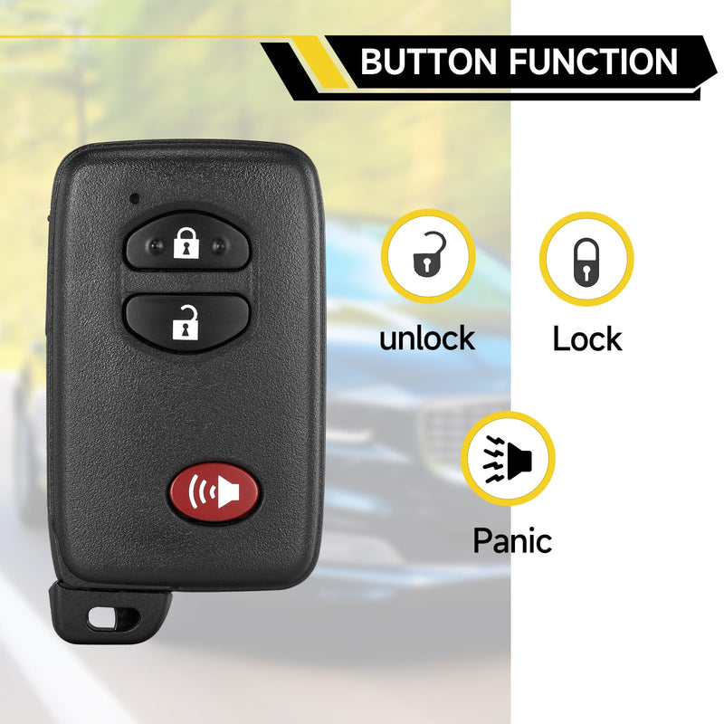 Smart Key Fob Replacement Fits for Toyota Venza 2009-2016 Prius 2010-2015 Prius C 2012-2014 Prius V 2010-2016 Scion TC 2011-2016 4Runner 2010-2019 Car Keyless Entry Control Remote HYQ14ACX 89904-47230