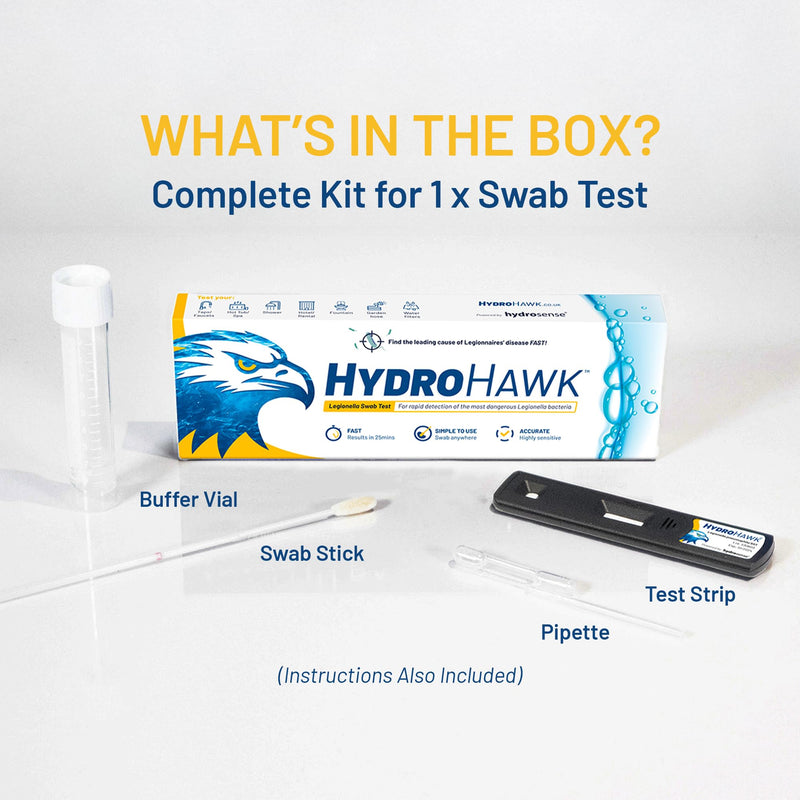 Legionella Swab Test for Water Outlets - Single-Use Legionella Testing Kit for Legionella pneumophila SG1. Water Testing Kits for Pools, Hot Tubs, Shower Heads, Taps & Hoses