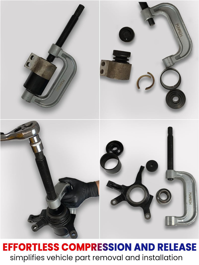Ball Joint Press Kit 10 pcs Ball Joint Press & U Joint Removal Tool Kit with 4 * 4 Adapters, Fits for Most 2WD and 4WD Vehicles & Light Trucks