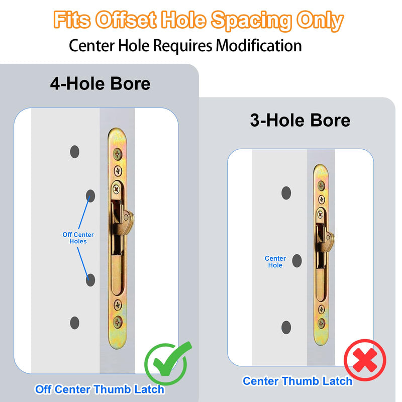 Sliding Glass Door Handle Set Replacement with Keyed Lock, 3-15/16" Screw Hole Spacing, Reversible Non-Handed Patio Door Handles, Aluminum Pull, Fits 1-3/8" to 2" Thick Doors (Black, No Keeper) Black
