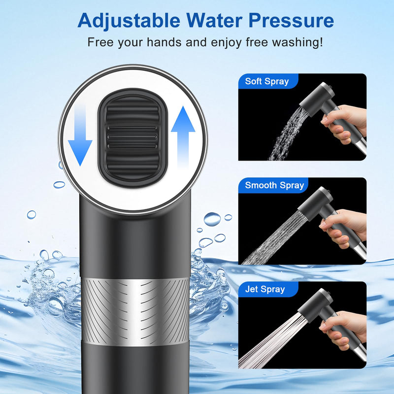 FEELSO Handheld Bidet Sprayer for Toilet with Filtered, Adjustable Water Pressure Jet Spray with Leak-Proof Toilet Hose-Feminine Wash Baby Cloth Diaper Washer, Pet Shower & Muslim Shower