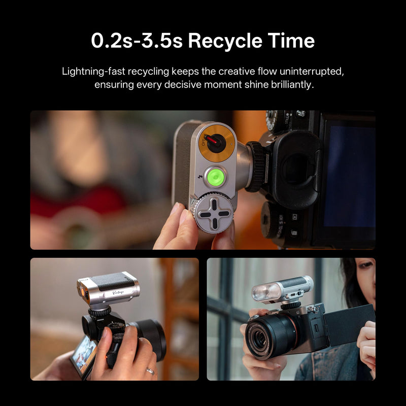 VILTROX Z1+ Camera Mini Flash Speedlite, GN12 6500K Hot Shoe Camera Flash Light with 7 Levels, S1/S2 Optical Control, Detachable Softbox Compatible with Canon Fuji Nikon Panasonic Olympus Cameras Z1+ Camera Flash