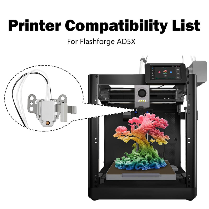 AD5X Hotend Heating Assembly Kit for Flashforge 3D Printer | Heating Kit with Thermistor/Heater Cartridge/Metal Clip, Heat-Resistant, Wear-Resistant Long-Lasting, Easy Quick-Change AD5X Heating Kit