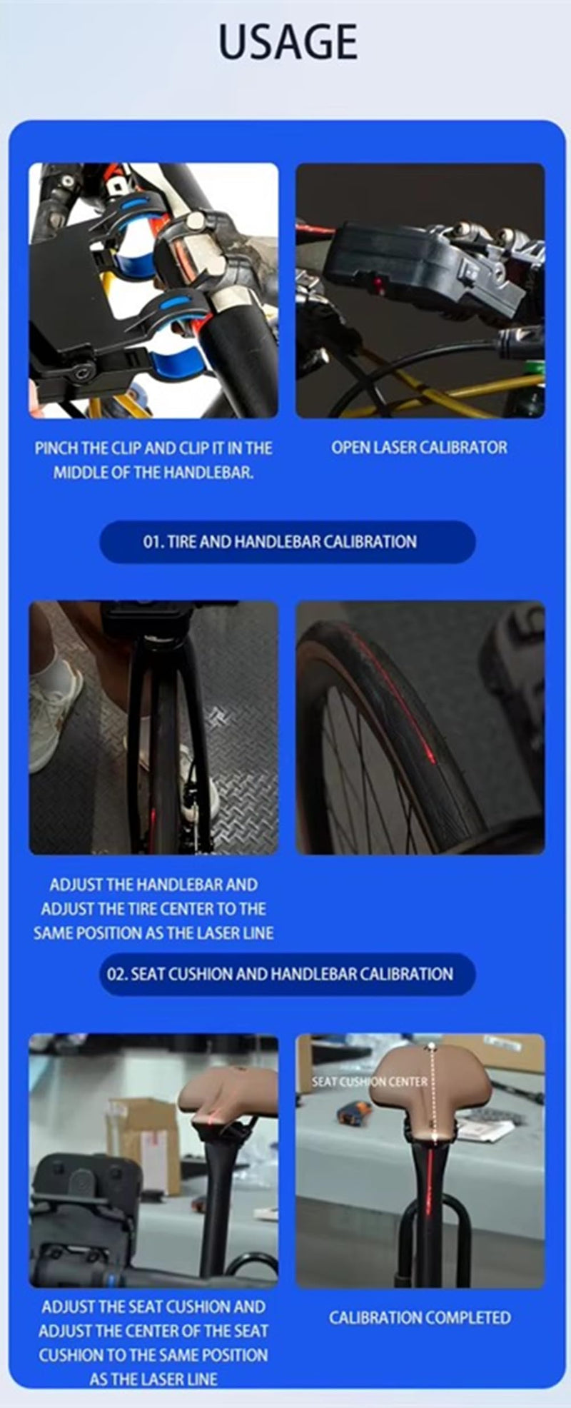 Handlebar Laser Aligner for Bicycles, Bike Seat Calibrator Bike Tool,Bicycle Handlebar Laser Aligner Seat Center Adjuster Measurement Tool, Aligning Indicator Tool