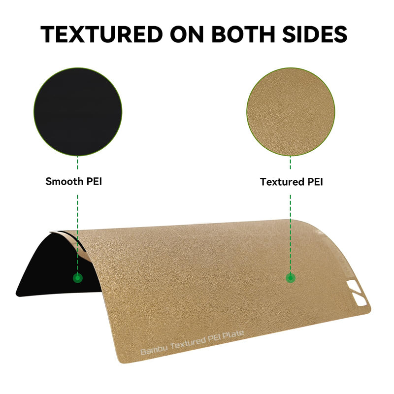 Bamboo Original Dual-Sided Textured/Smooth PEI Build Plate for Bambu Lab X1C/X1/X1E/ P1P/P1S/A1 3D Printer, Double Sided PEI Spring Sheel Print Bed Removable Surface Platform 257x257mm