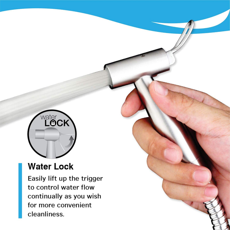 VRH Bidet Sprayer for Toilet and Baby Cloth Diaper Sprayer, Handheld Shattaf Bidet Spray for Toilet with Stainless Steel and Complete Accessories FXVH0-0040ES