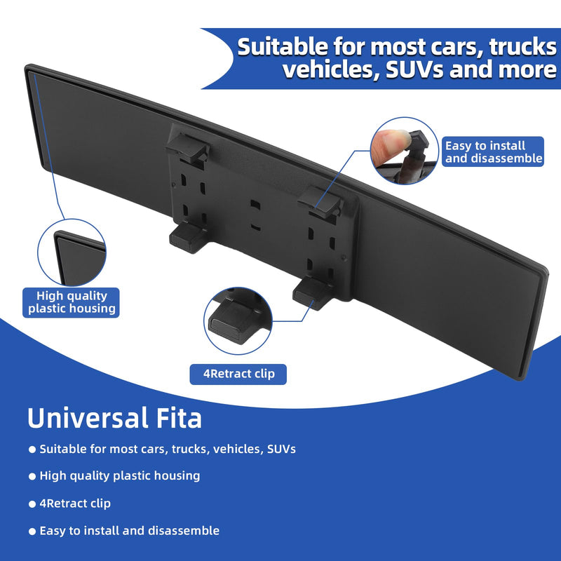 Broadway Rear view Mirror Wide Angle Panoramic Anti Glare Blindspot Accessories Universal Interior Car Convex Mirror for Car SUV Trucks Blue 300mm-Blue