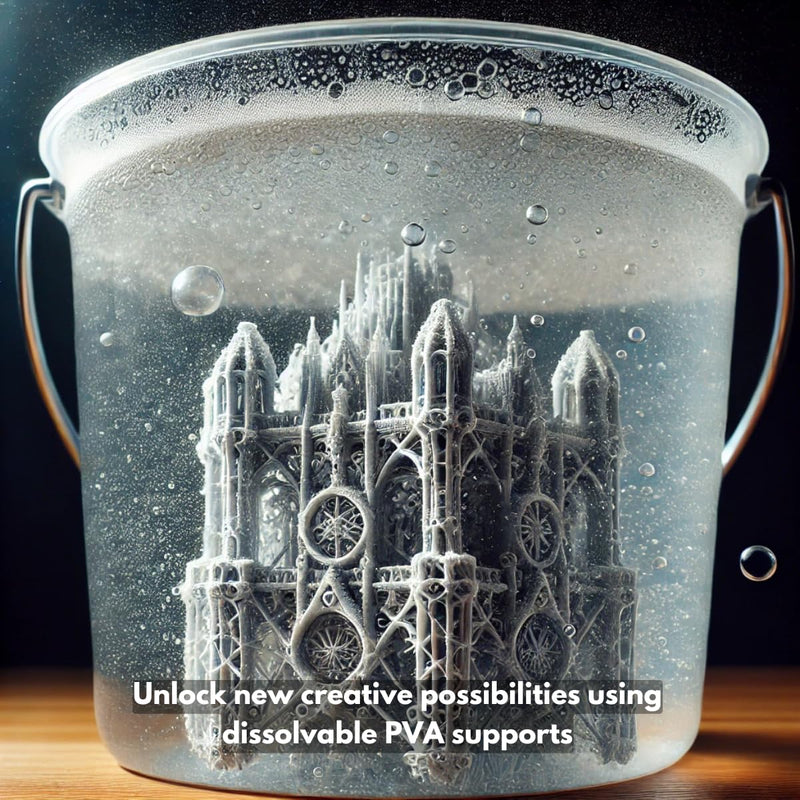 Fused Materials PVA Filament 1.75mm – Water-Soluble Support Material for 3D Printing – Compatible with Bambu Lab, Polymaker, Overture, and More – Works with PLA, PETG, Nylon, ABS – Clear & Transparent Clear, 1.75mm, 0.5kg