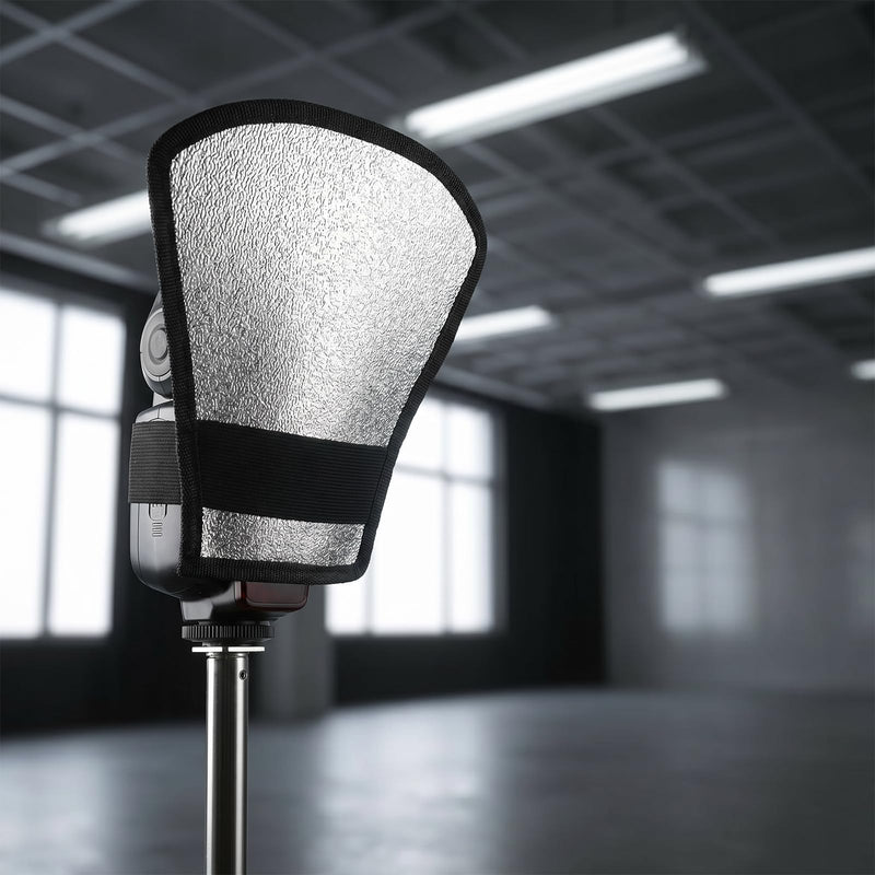 2 Piece Flash Diffuser Dual-Sided Macro Flash Diffuser Silver White | Reflector, Universal Speedlight Soft Light Modifier, for Camera