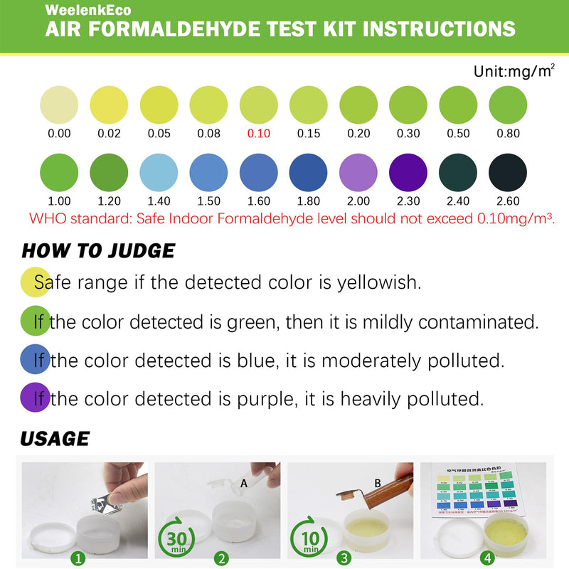 Air Formaldehyde (HCHO) DIY Test Kit (3 Kit) - Find Out How Much Formaldehyde is in The air Around You, Suitable for Detecting Formaldehyde Levels in The air of Various Indoor environments 3