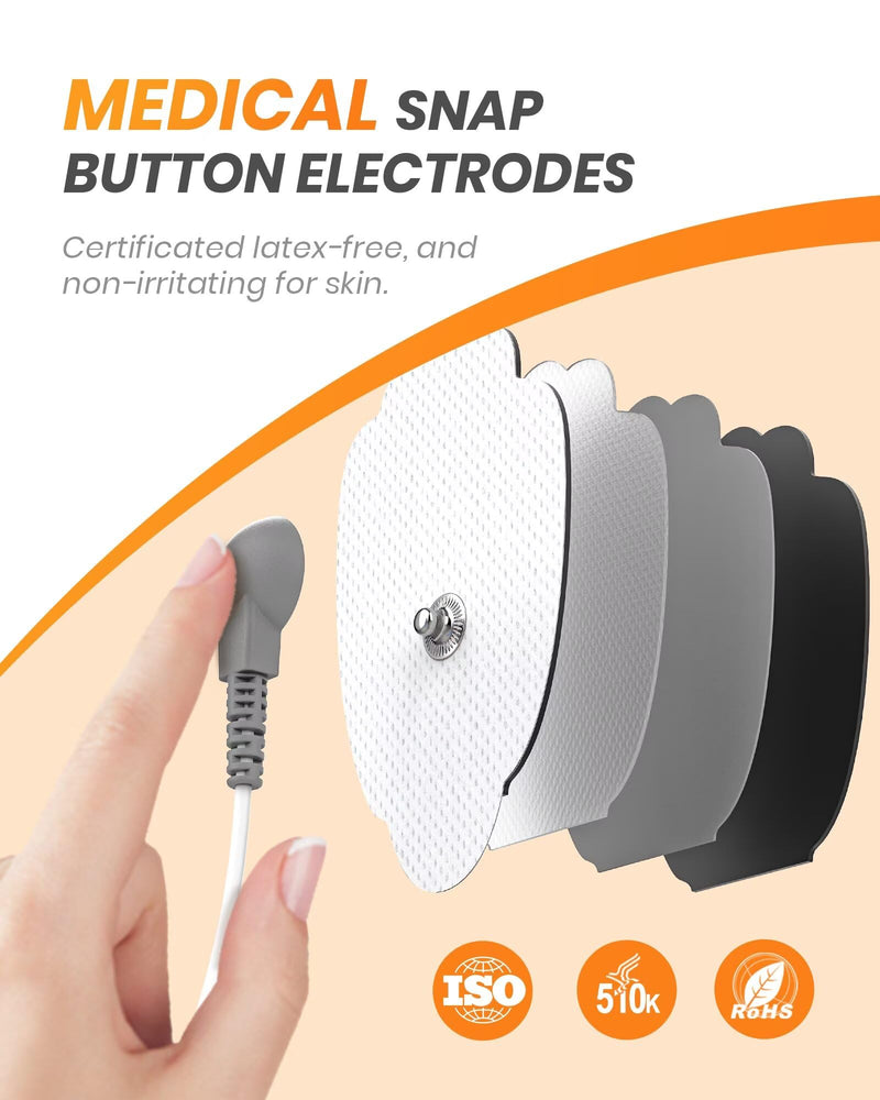 AVCOO 30 Modes TENS EMS Unit Compact Muscle Stimulator for Pain Relief of Back, Shoulder, Neck, Rechargeable & Portable Dual Channel EMS Muscle Stimulator with 30 Intensity Levels, 12 Electrode Pads Black