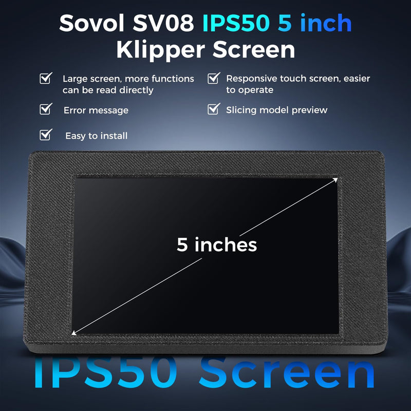 Sovol 5 Inch IPS50 HDMI Capacitive Touch Screen with Klipper Firmware and Desktop Stand for Sovol SV08 Sovol Zero 3D Printer