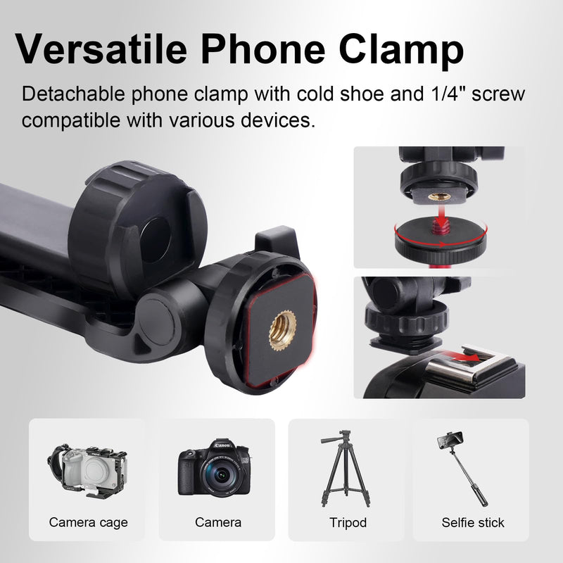 Extendable Mini Tripod Selfie Stick Kits, Vlogging Tripod Camera Handheld with 360° Ball Head/Cold Shoe/3-Section Adjustment, Desktop Camera Stand for Phone/DSLR Action Cams (SY028)